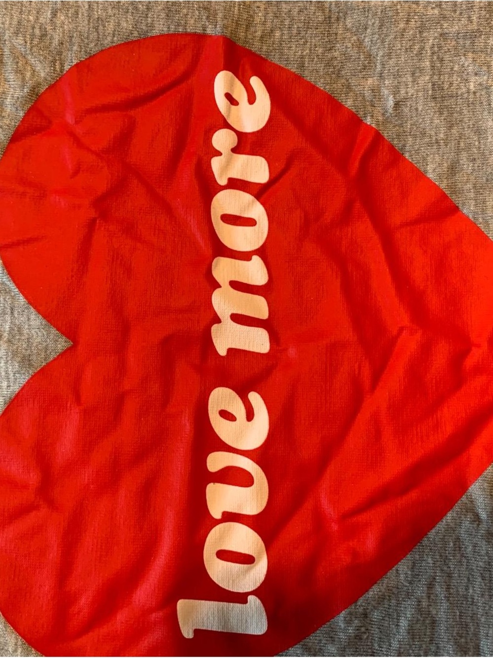 Forever 21 Red Heart Graphic Textile with White Script